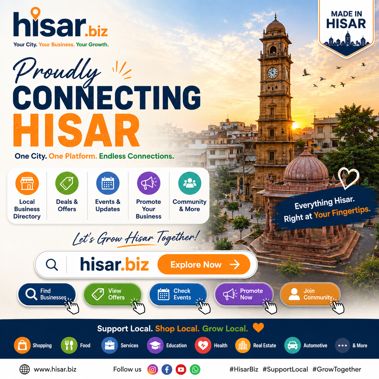 Hisar.biz proudly connecting Hisar business directory poster