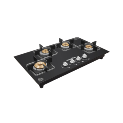 Maplin - 4 Burner Gas Stove with Toughened Glass Top and Brass Burners