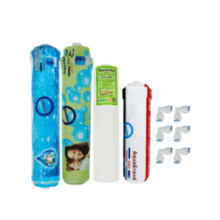 Aquagrand EAU+ RO Filter Set with Spun 10 Inch and Double Push Fit Elbows: Complete water Purification Solution