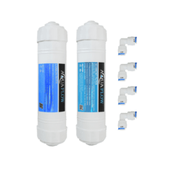 Aqua Flow RO Filter Set: Complete Water Purification Solution with Carbon + Sediment Filters + Four 2PF Elbows
